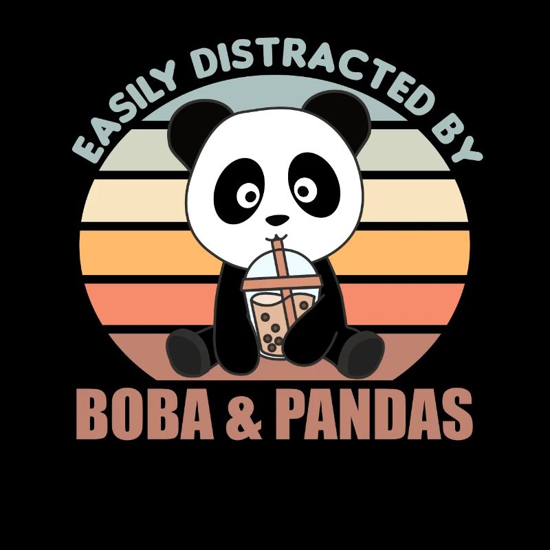 Bubble Tea Panda Chocolate Sweet Animals Boba