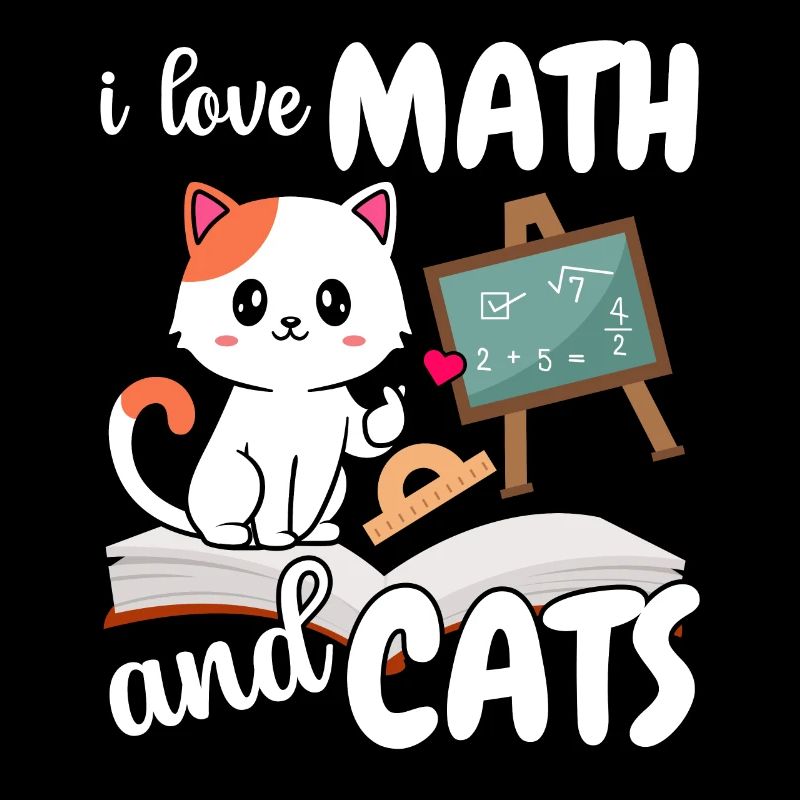 J’aime les maths Et les chats Mathématiques