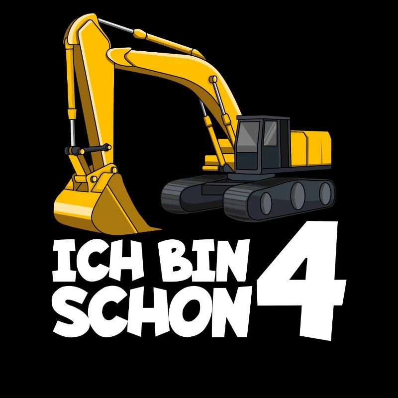 Ich bin schon 4 Bagger Kindergeburtstag