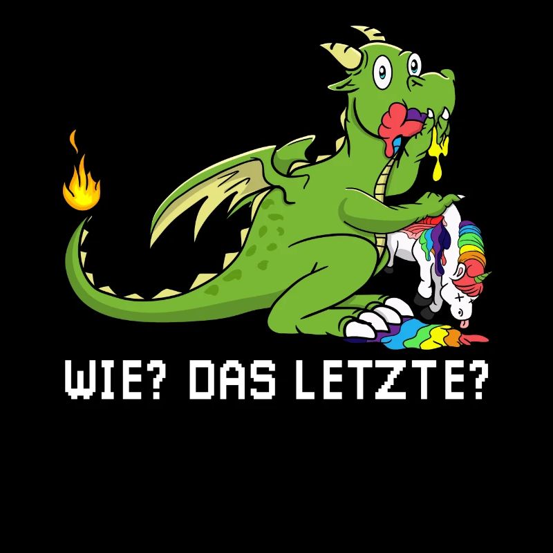 Wie das letzte Einhorn T-rex isst Einhorn Dino