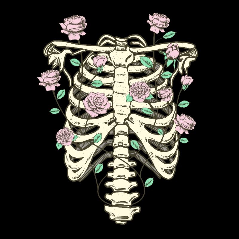 Cottagecore Aesthetic Skeleton Thorax Roses
