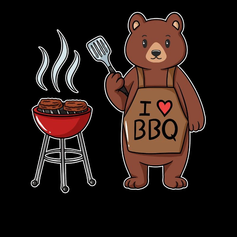 Bear I love grilling BBQ Barbecue Chef