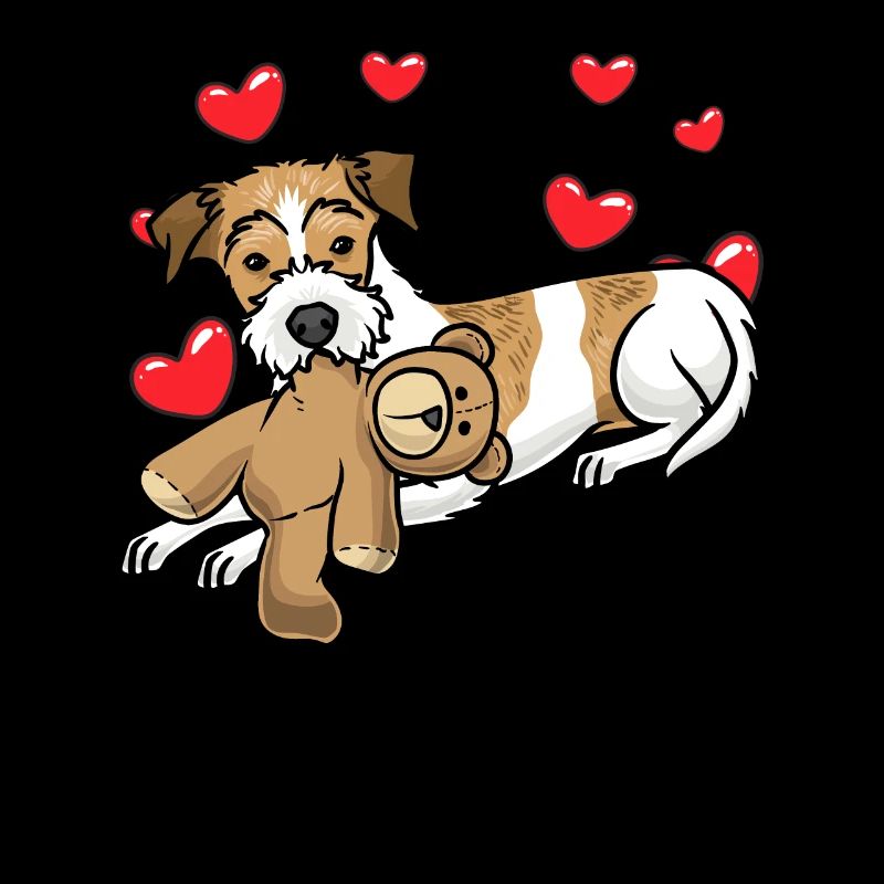 Chien Kromfohrländer avec peluche