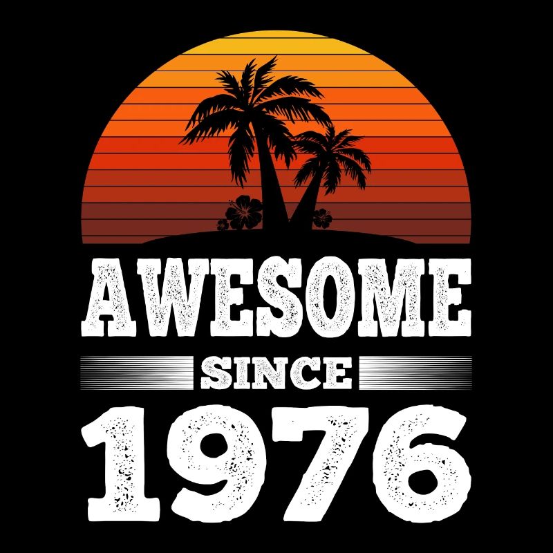 Awesome Since 1976 Sunset red