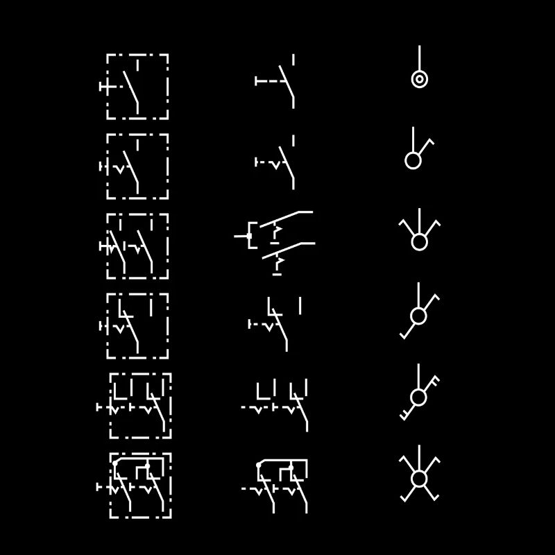 Symboles électriques - Interrupteurs