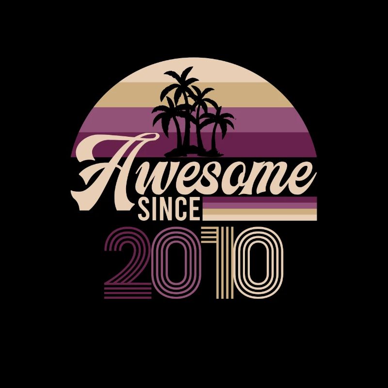 Vintage Awesome Since 2010 Geburtstag Retro