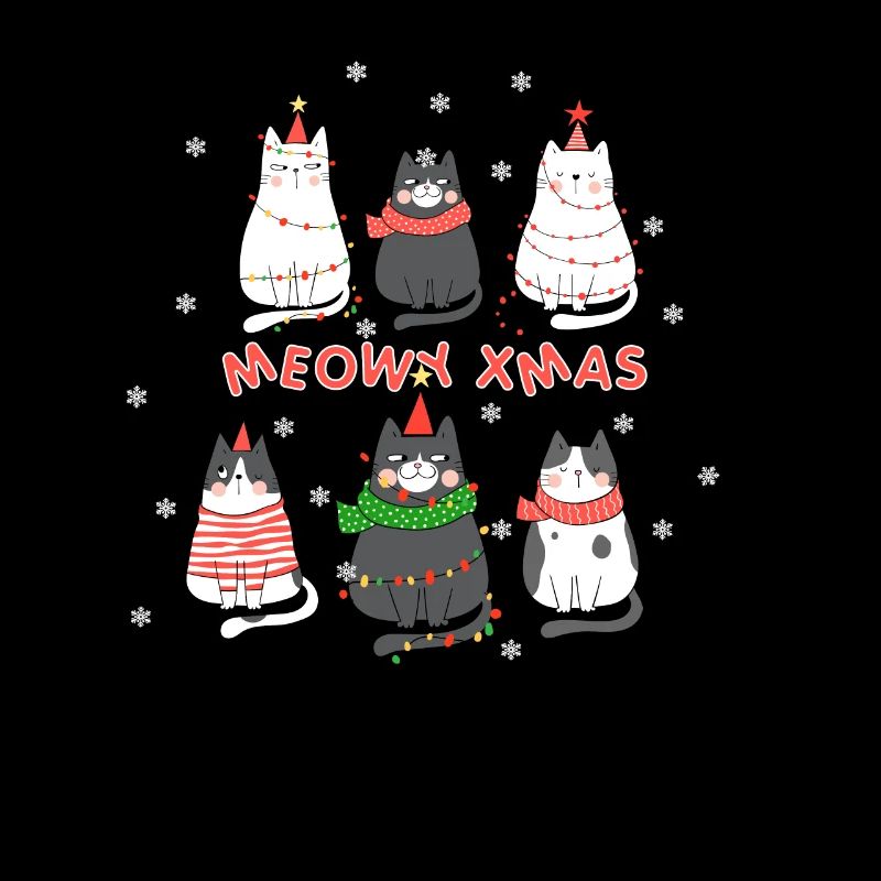 Mignon Chats Chaton Tenue de Noël