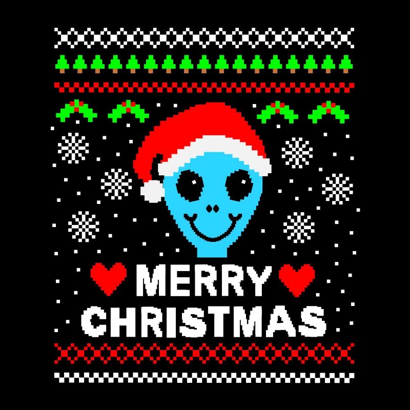 Alien Weihnachtspullover ugly christmas Geschenk