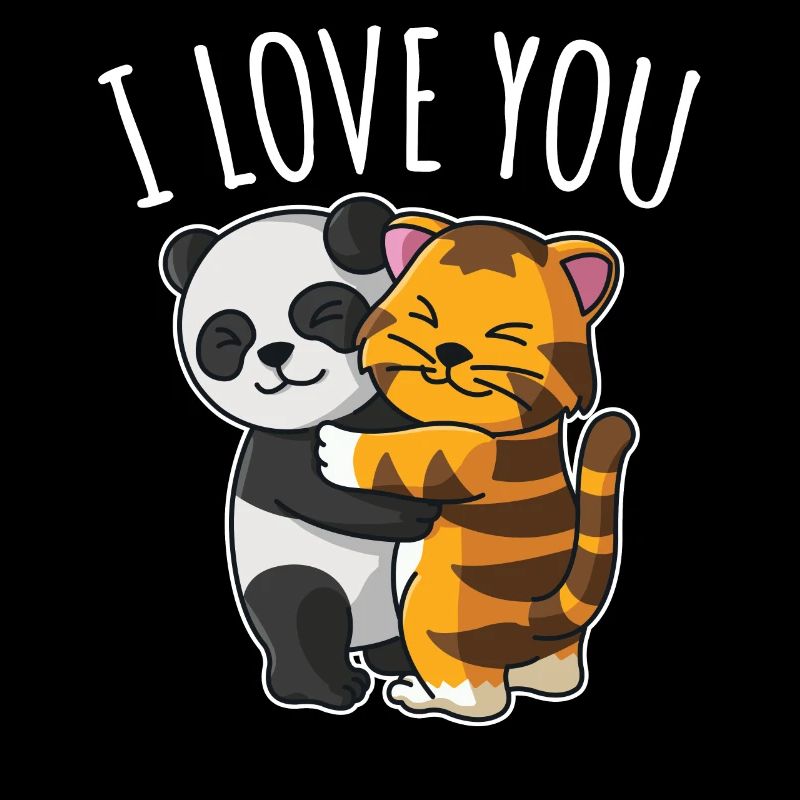 Ich liebe dich Panda Tiger Valentinstag Herz