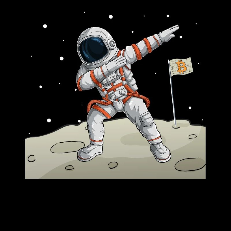 Bitcoin sur la lune Astronaute Bitcoin