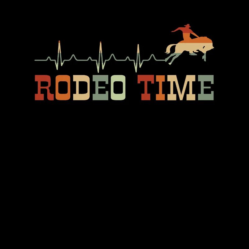 Vintage Herzschlag Herzfrequenz Rodeo Time