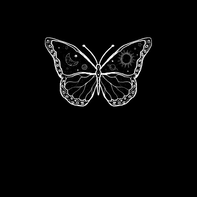 Celestial Aesthetic Butterfly Galaxy Sun Moon