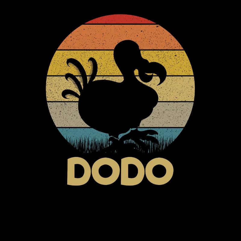 Dodo Retro Sunset Dodo Vogel Silhouette Dodo Vogel