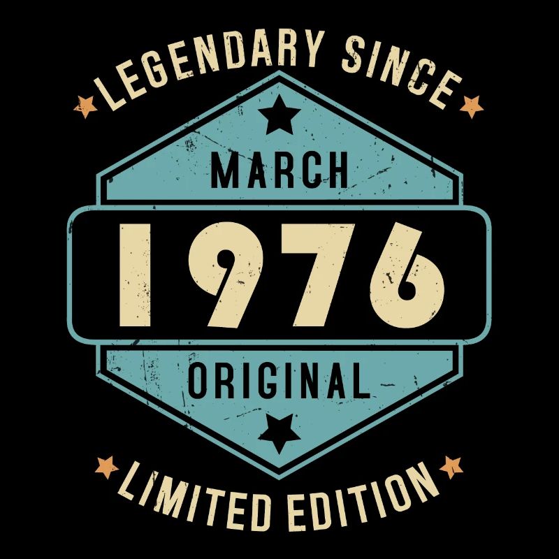 Mars 1976 Vintage Retro Anniversaire