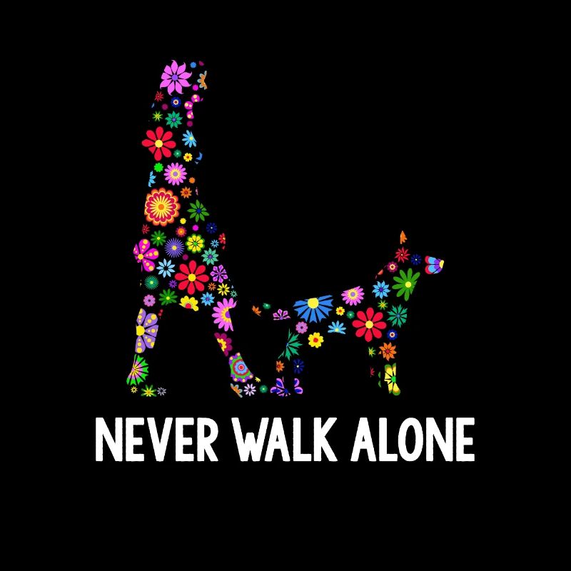 Never Walk Alone Hunde Gassi Blumen
