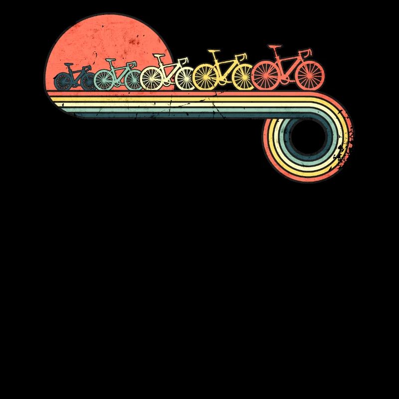 Bicicleta retro vintage puesta de sol arco iris
