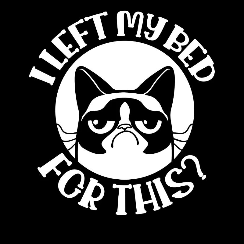 GRUMMELIGE KATZE I LEFT MY BED FOR THIS? SPRUCH