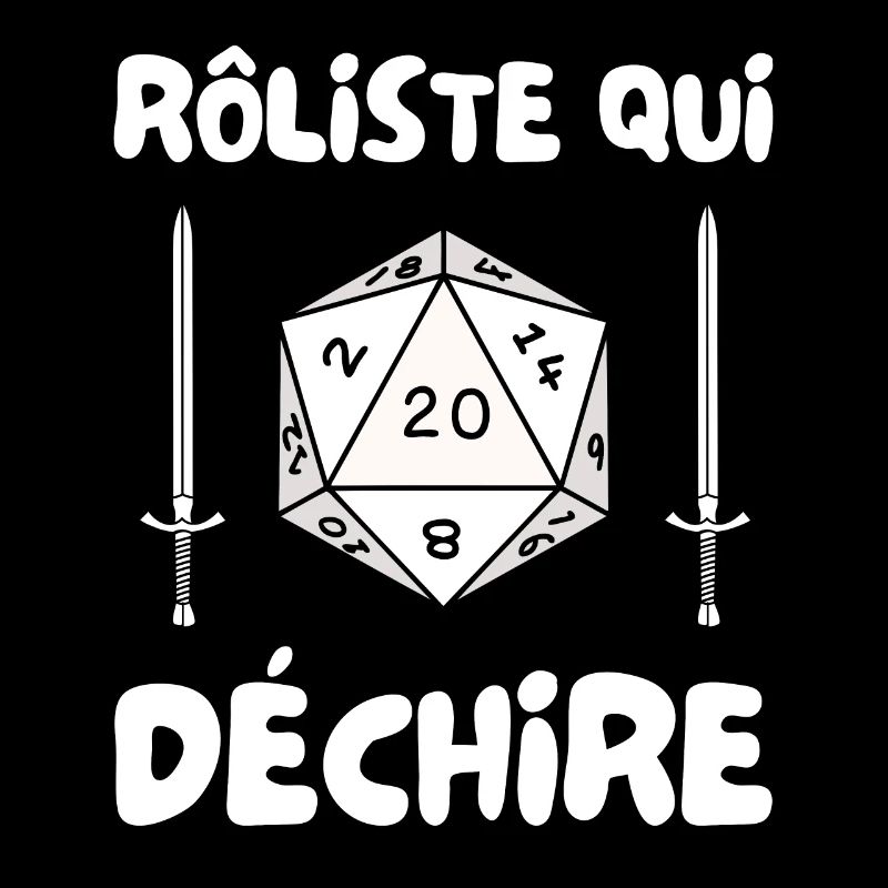 rôliste qui déchire - dé de 20 et épée