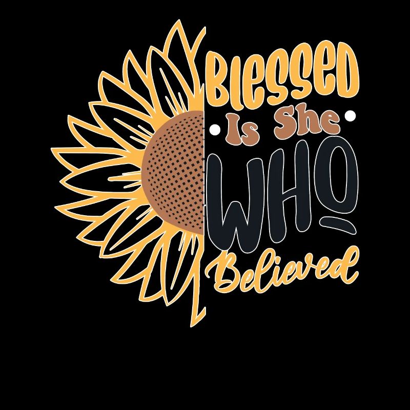 Retro Blessed Is She Who Believed Boho Religious C