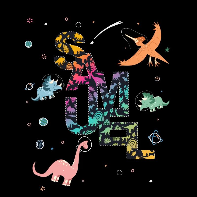 Samuel - Beautiful boy name with cute dinosaurs