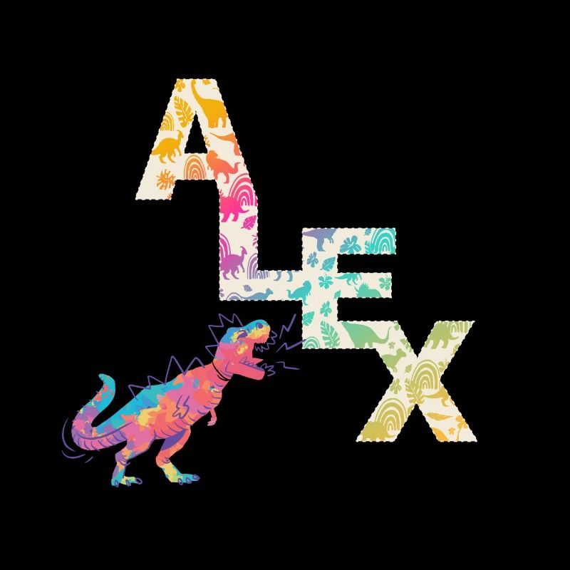 ALEX - Beau nom de garçon avec de mignons dinosaures