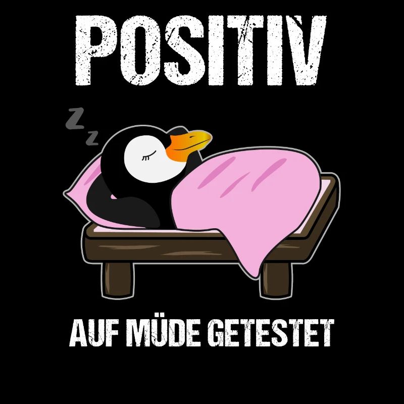 Schlafender Pinguin Lustiger Spruch Geschenk