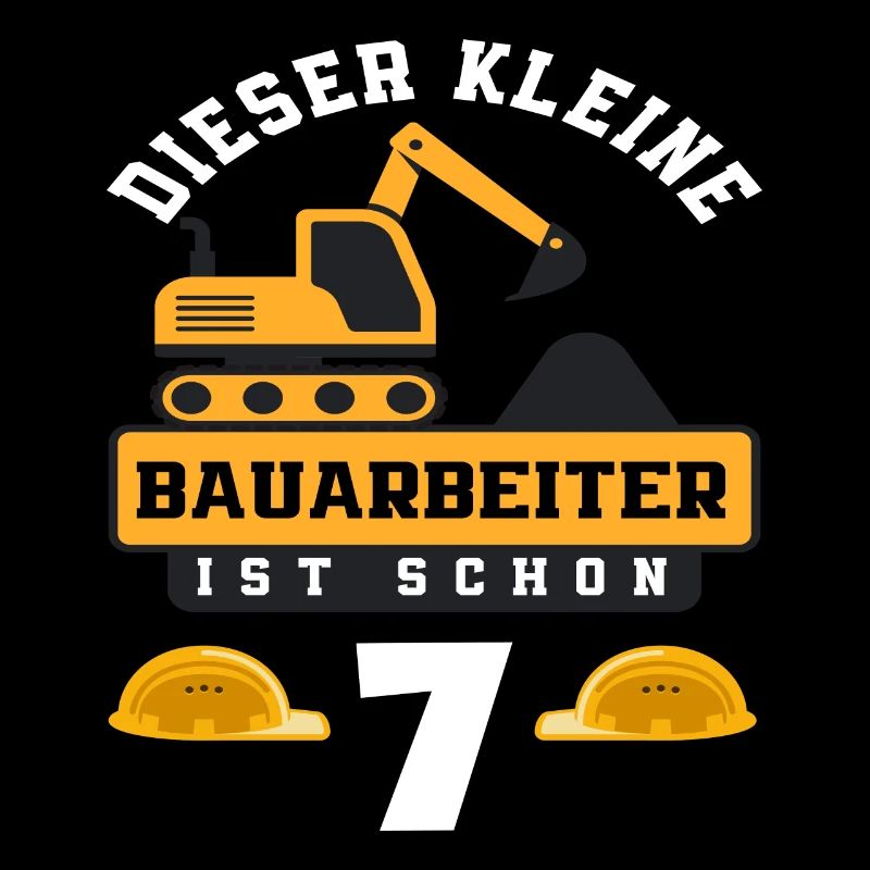 Construction Worker 7th Birthday Excavator Boys Gift