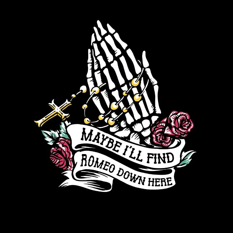 Roméo Gothic Bones Squelette Roses Mort Tombe