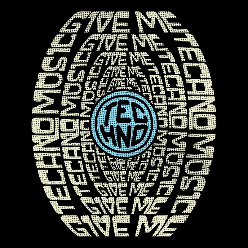 Text Grafik Techno Shirt | Gib mir Techno Musik