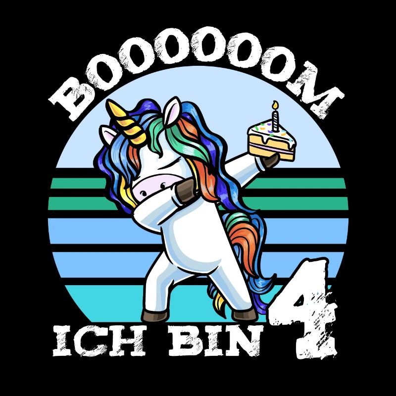 Vierter Geburtstag Mädchen 4 Jahre Einhorn