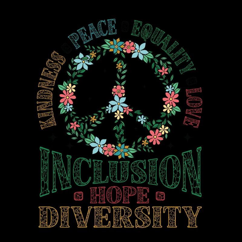 Diversity Equality Love Peace Flowers