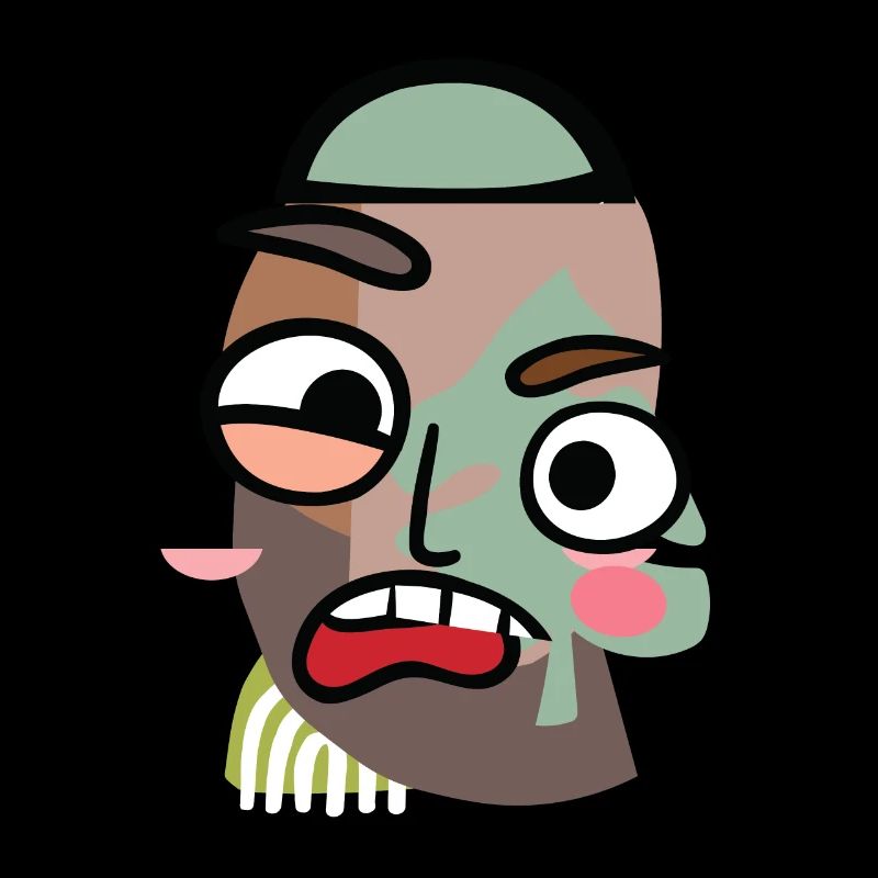 Abstract crazy psychedelic face