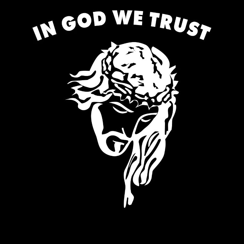 In God We Trust Artistic Design Jesus Face For Chr