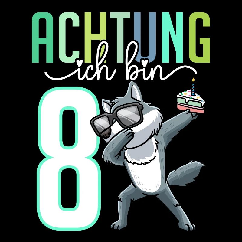 Zum 8. Geburtstag 8 Jahre Wolf Junge Mädchen