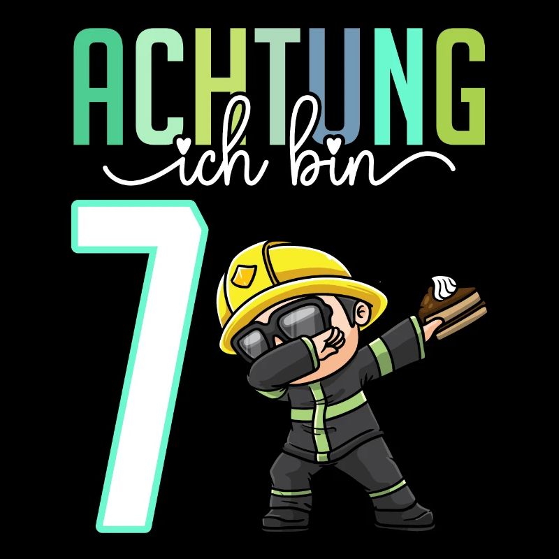 7. Geburtstag 7 Jahre Feuerwehr Junge Mädchen