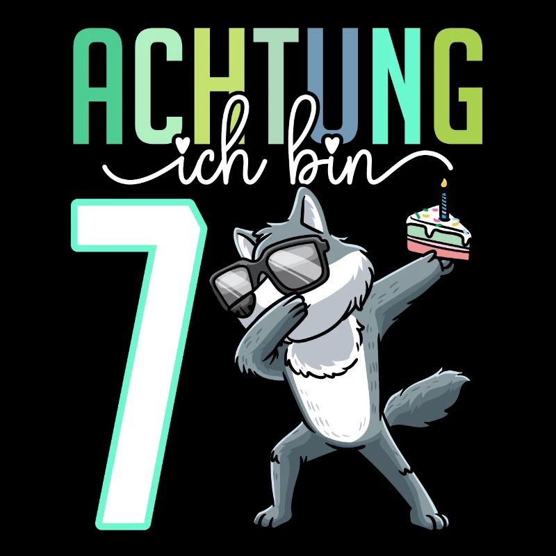 7. Geburtstag 7 Jahre Wolf Junge Mädchen