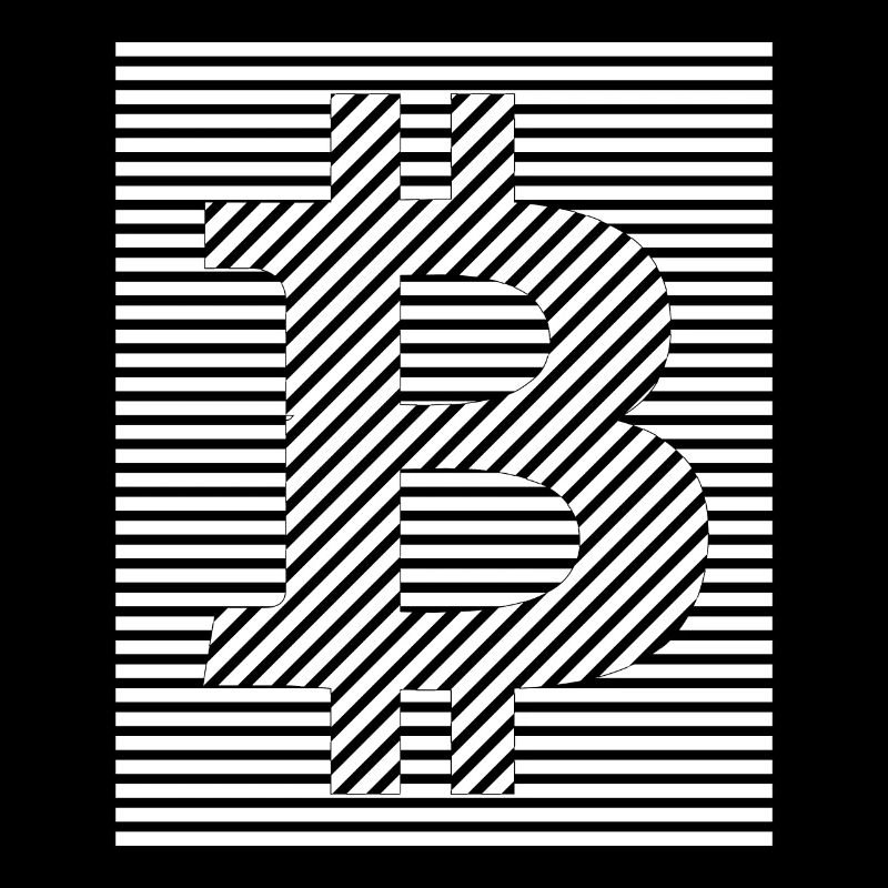 Logo Bitcoin avec rayures