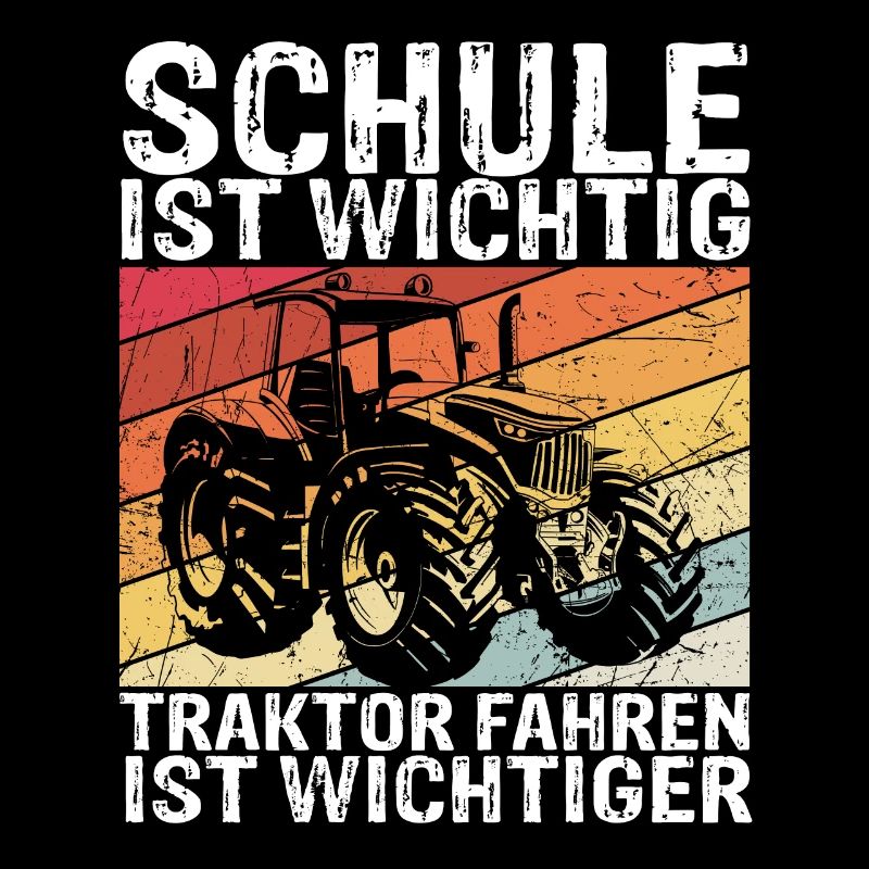 Traktor Spruch Schule Ist Wichtig Traktor Jungen T