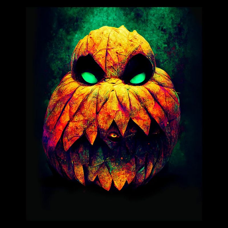 Dangerous Halloween squash with sharp teeth