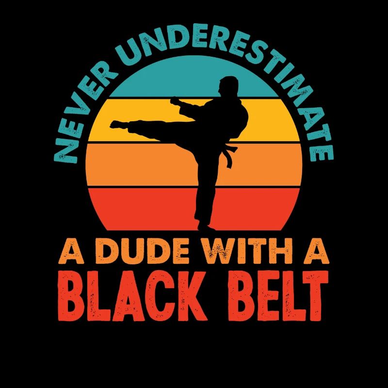 Retro Karate Schwarzer Gürtel Geschenk