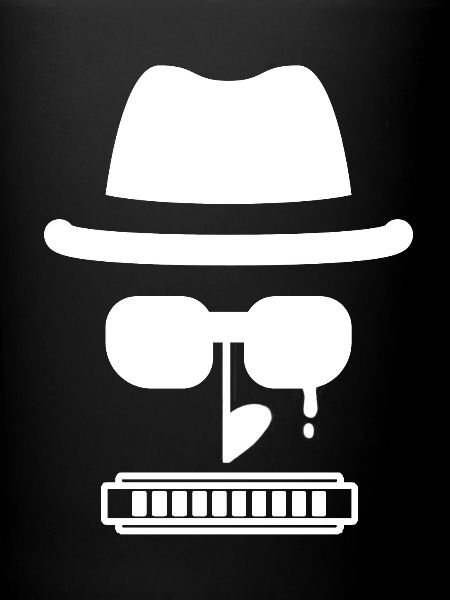 Bluesman blanc pour harmoniciste