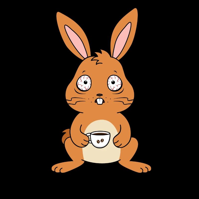 Kaffeetrinker Müder Hase mit Kaffee Früh am Morgen