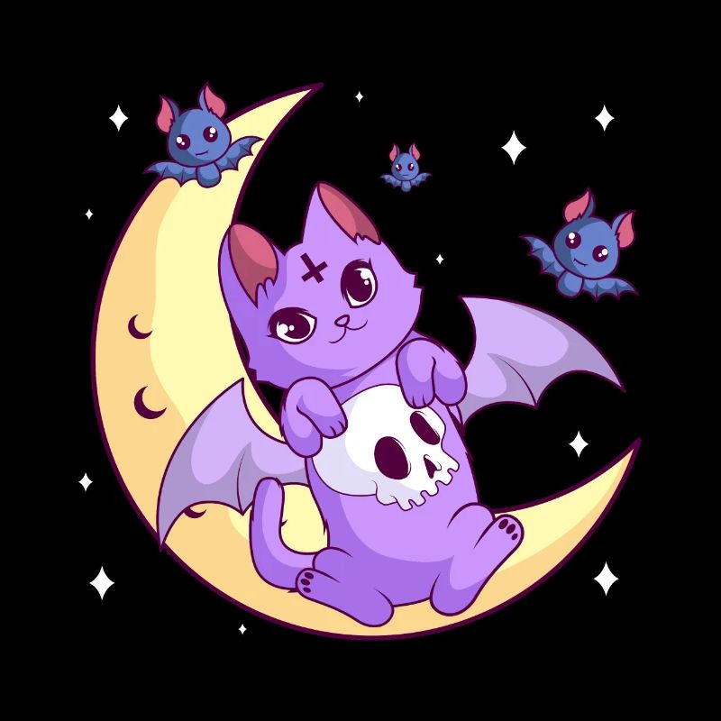 Kawaii Pastel Goth Moon Chat Gothique Halloween
