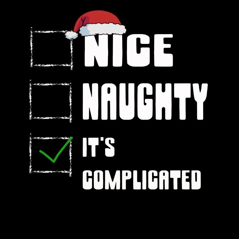 Nice Naughty It's Complicated Christmas List Santa