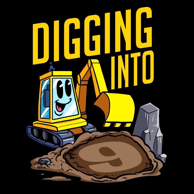 Baggerfahrer gräbt sich in 9 Geburtstagsbagger