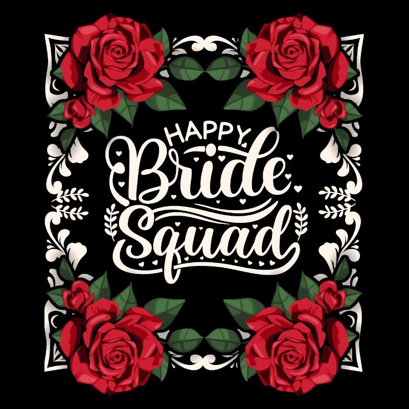 Team Braut, Happy-Bride-Squad, Spruch, Kalligrafie