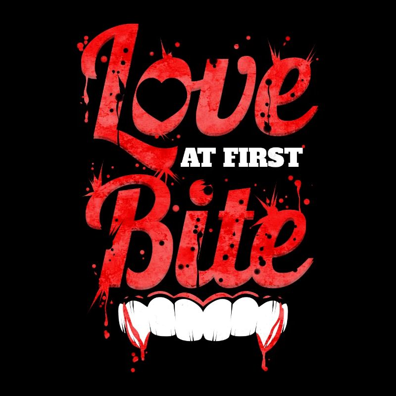 Love At First Bite Vampire Fangs Blood Halloween