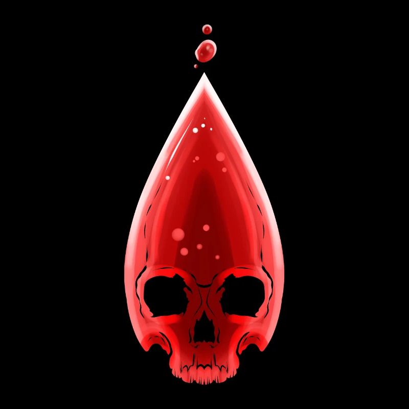 Evil Blood Drop Forming A Skull On Halloween