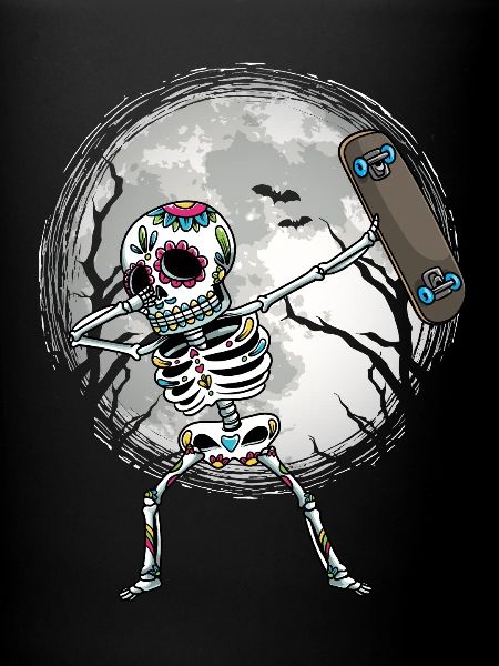 Skeleton Skateboard Halloween Skater