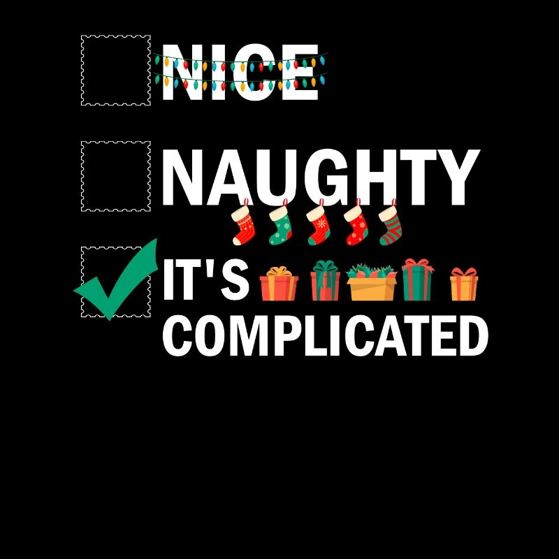 Nice Naughty It's Complicated Christmas List Santa